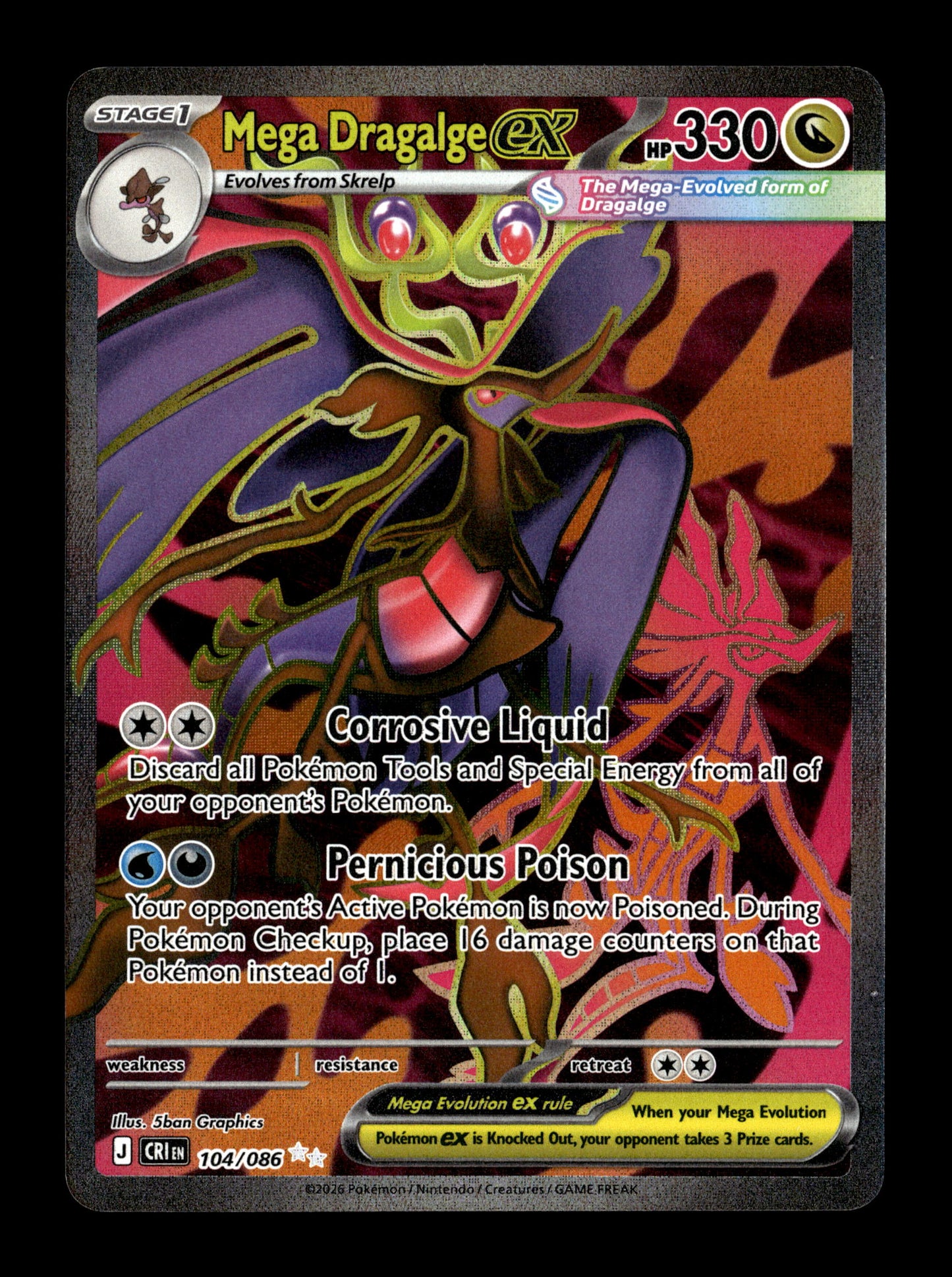 Pokemon Chaos Rising Mega Dragalge ex 104