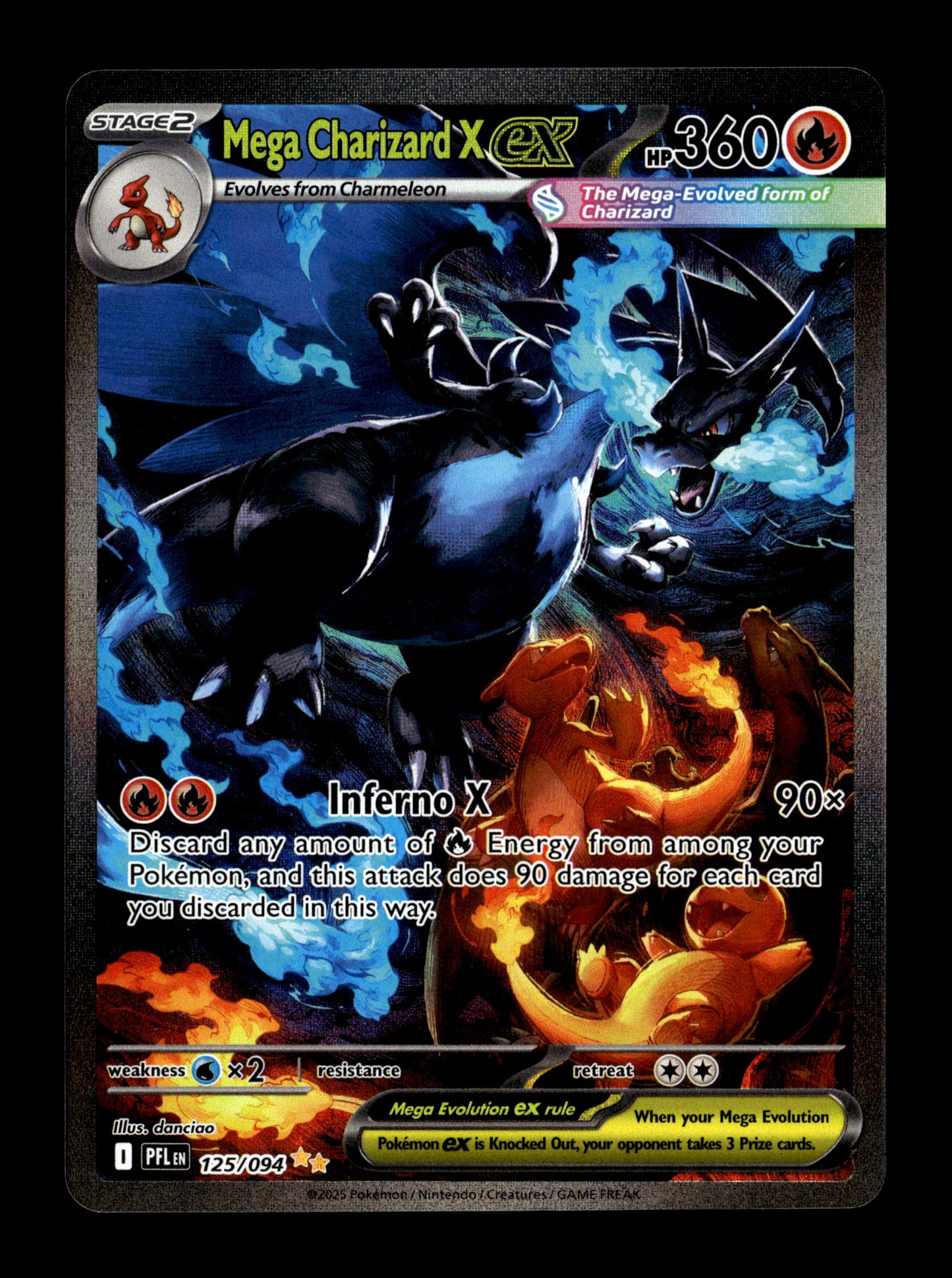 Pokemon Phantasmal Flames Mega Charizard X ex 125