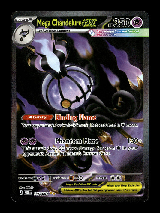 Pokemon Pitch Black Mega Chandelure ex 115