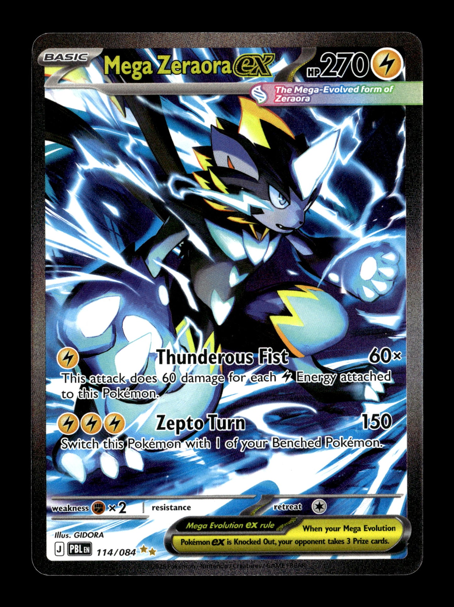 Pokemon Pitch Black Mega Zeraora ex 114