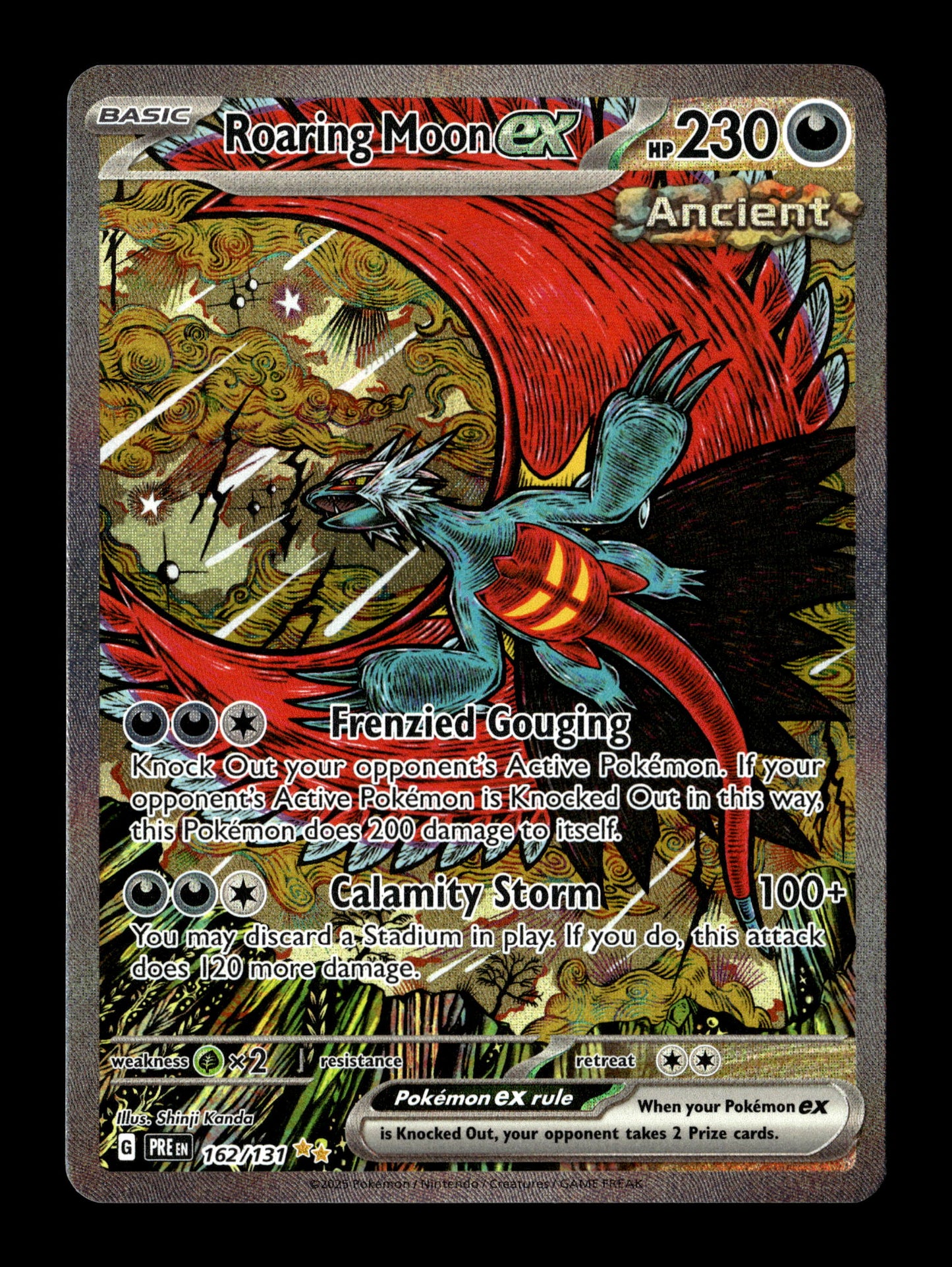 Pokemon Prismatic Evolutions Roaring Moon ex 162