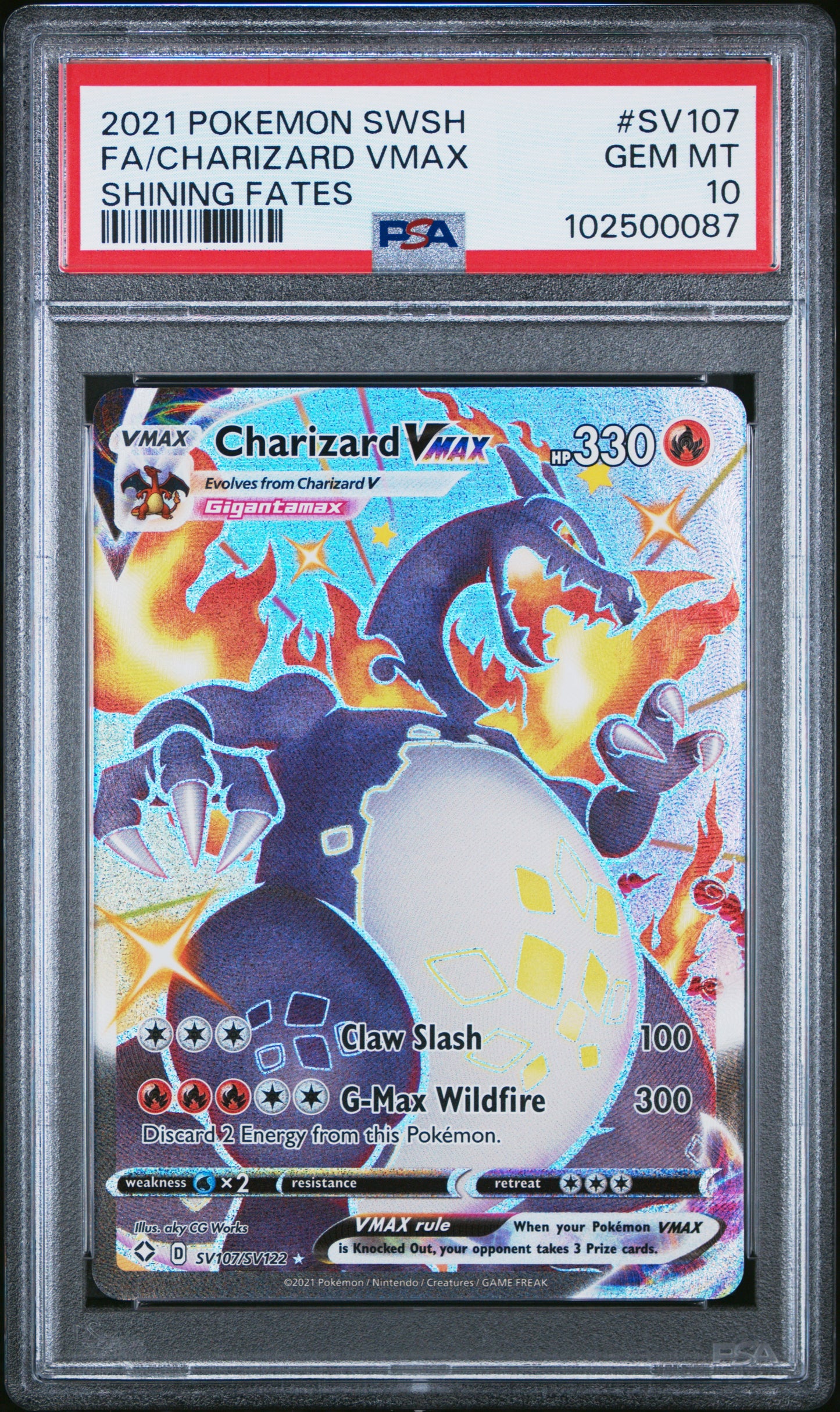 Pokemon Shining Fates Charizard VMAX SV107 PSA 10