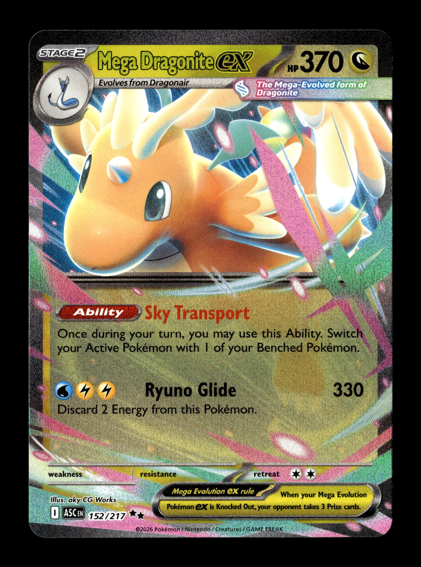 Pokemon Ascended Heroes Mega Dragonite ex 152