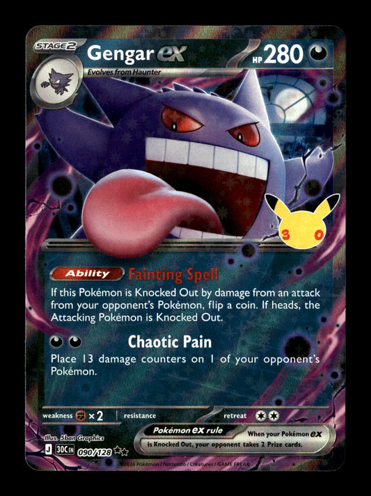 Pokemon 30th Celebration Gengar ex 090