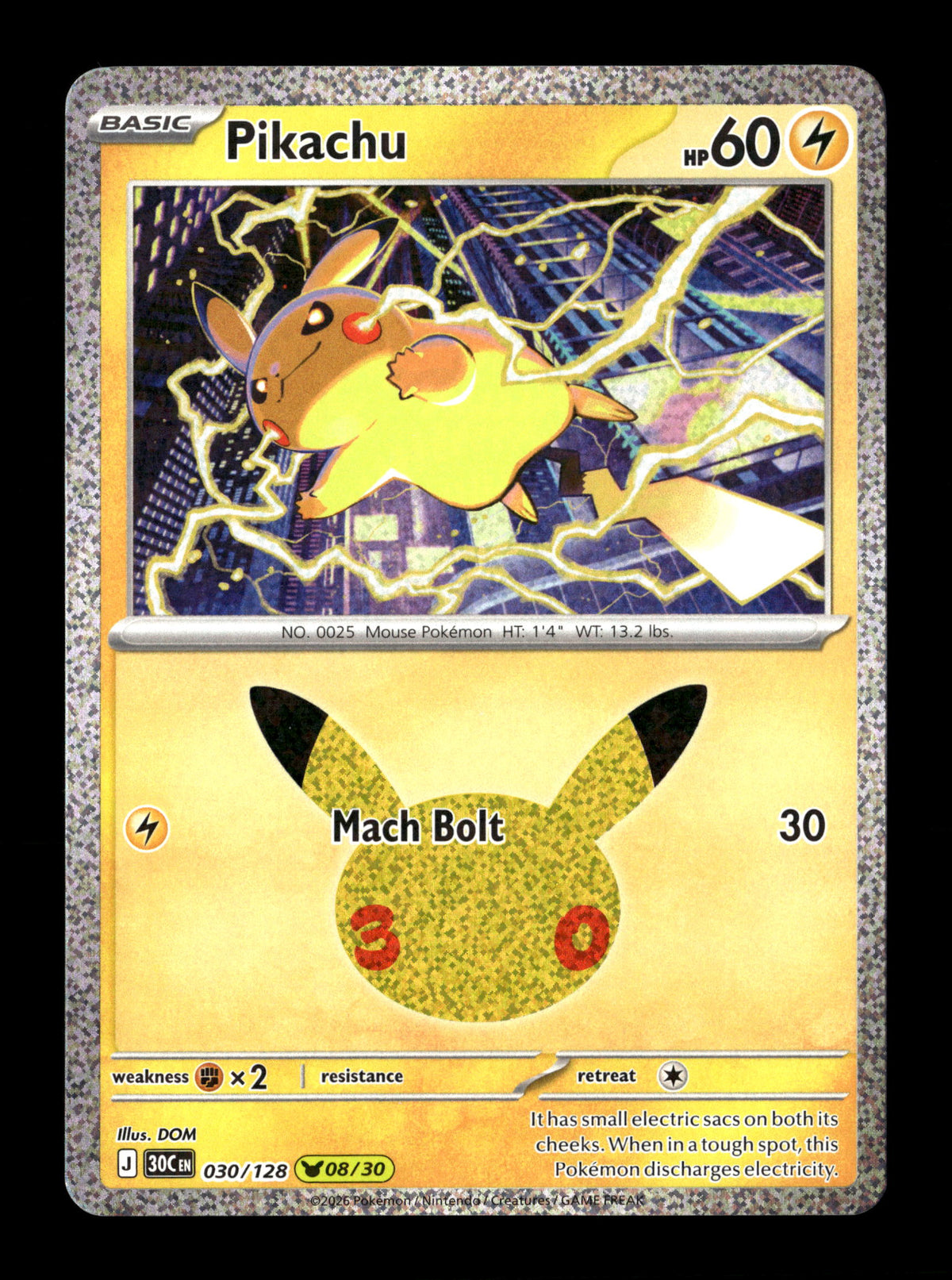 Pokemon 30th Celebration Pikachu 030