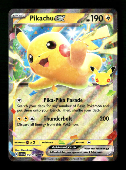 Pokemon 30th Celebration Pikachu ex 053
