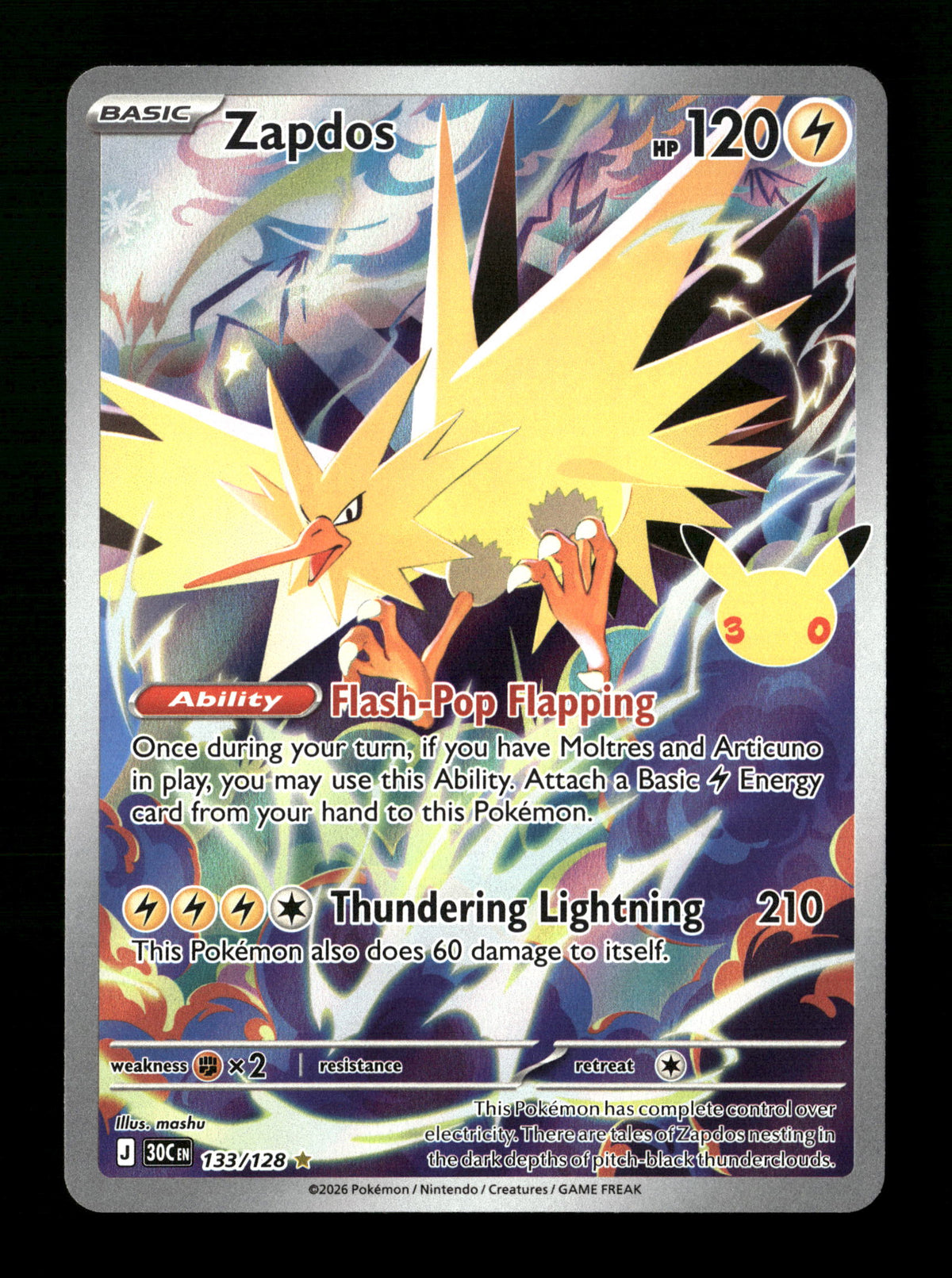 Pokemon 30th Celebration Zapdos 133