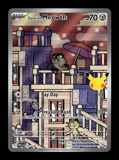 Pokemon 30th Celebration Galarian Meowth 141