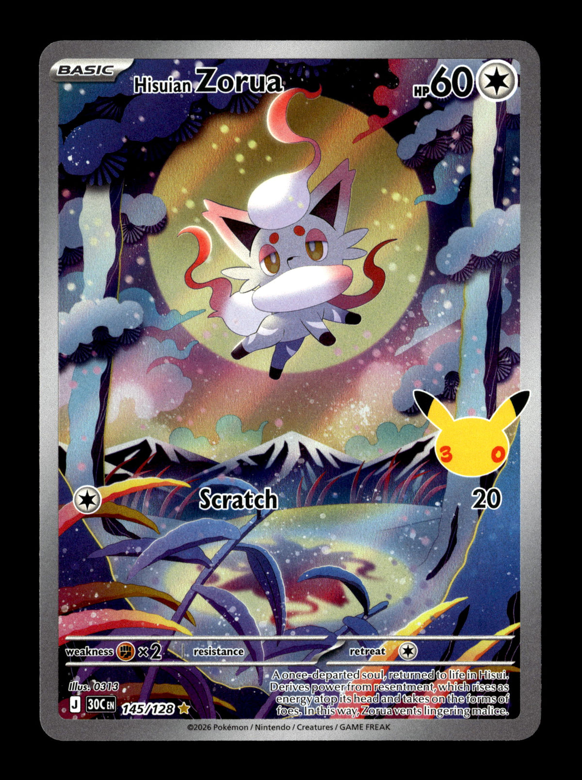 Pokemon 30th Celebration Hisuian Zorua 145