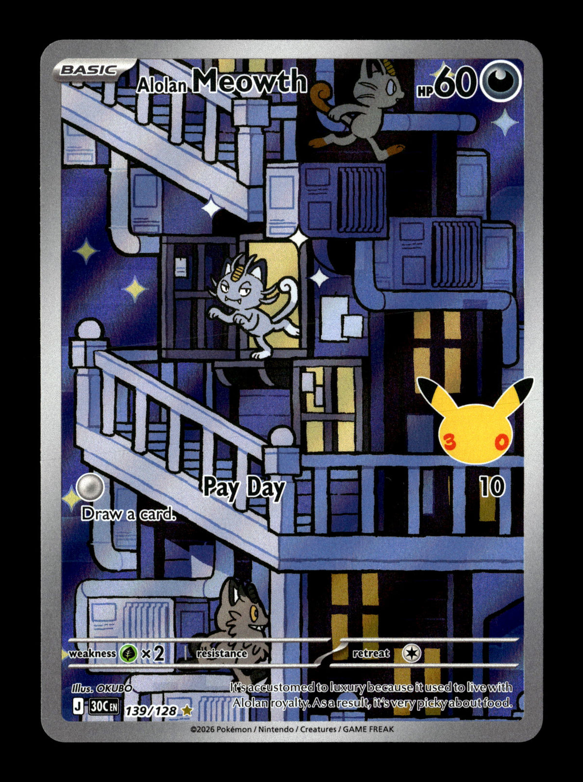Pokemon 30th Celebration Alolan Meowth 139