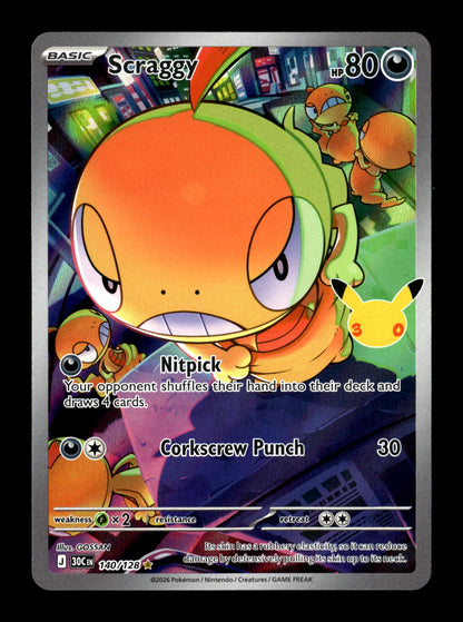 Pokemon 30th Celebration Scraggy 140